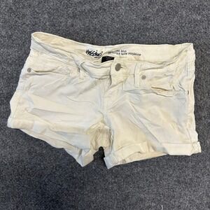 Mossimo Shorts Womens Size 00/24 White Denim Mid Rise Midi Cuffed Casual Summer